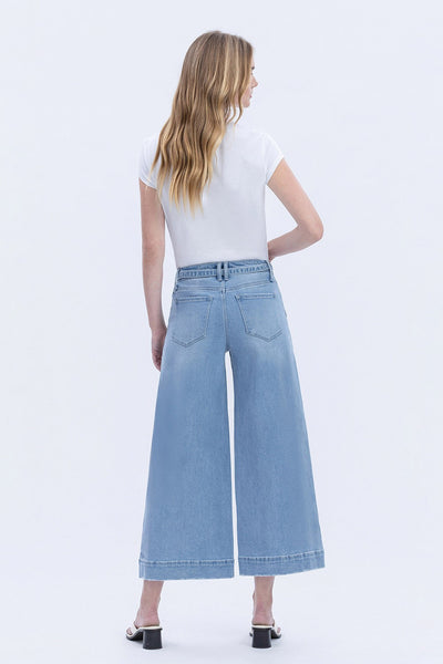 Vervet HR Tie Waist Crop Palazzo Jeans