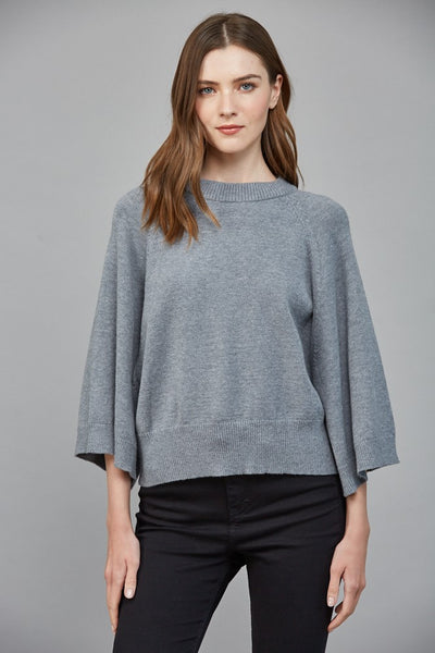 Wide Raglan Sleeve Crew Neck Sweater
