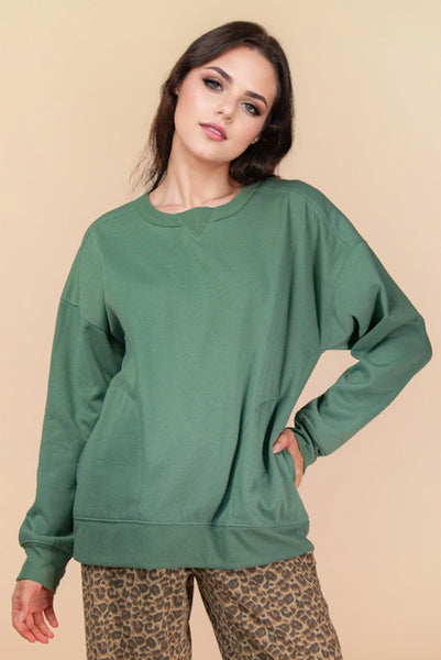 Oversized Casual Solid Knit Top