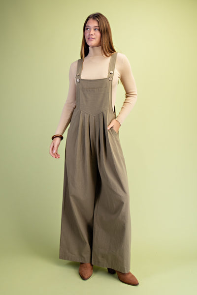 Pintuck Detail Flowy Overall