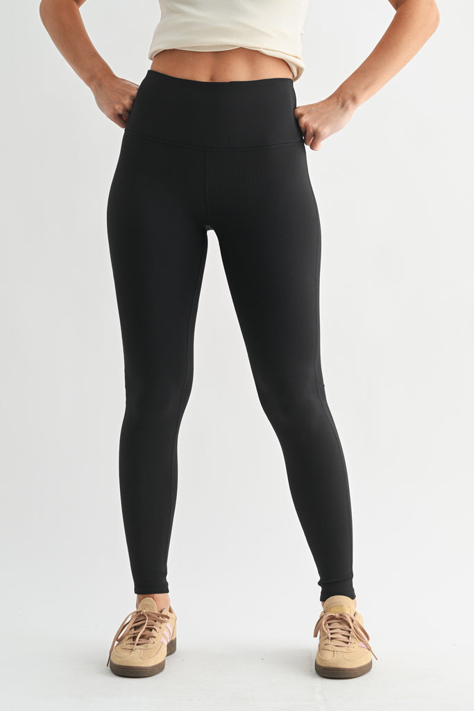 Jacquard Ribbed High Waist Leggings