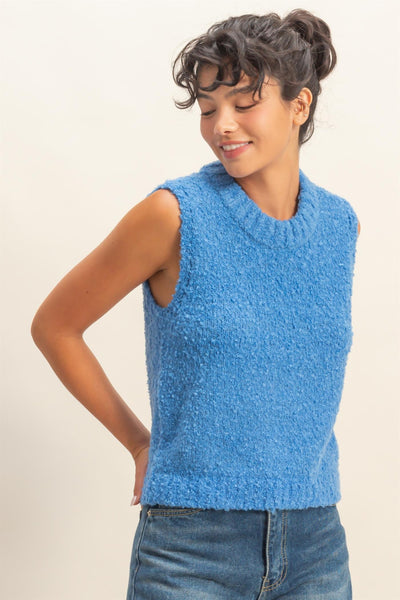 Crew Neck Sleeveless Sweater Vest