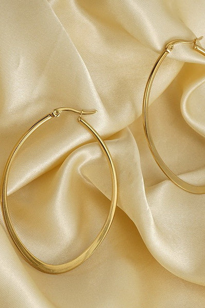 18k Stainless Steel Hoops