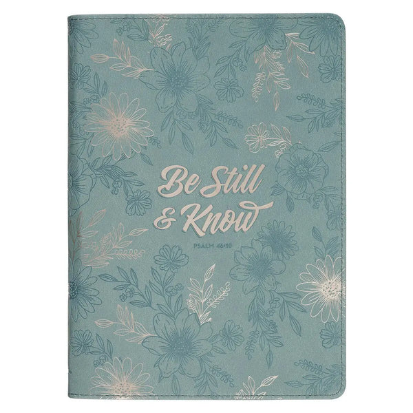 Journal Classic Zip Teal Be Still & Know Ps. 46:10