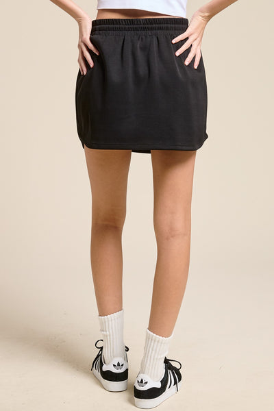Drawstring Tie Waist Skort