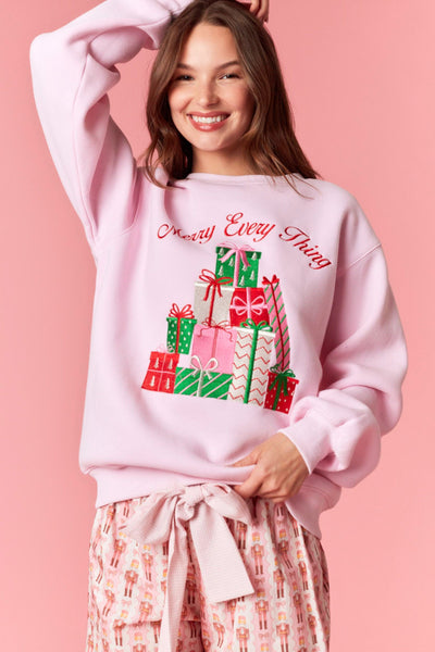 Merry Every Thing Embroidery Sweatshirt