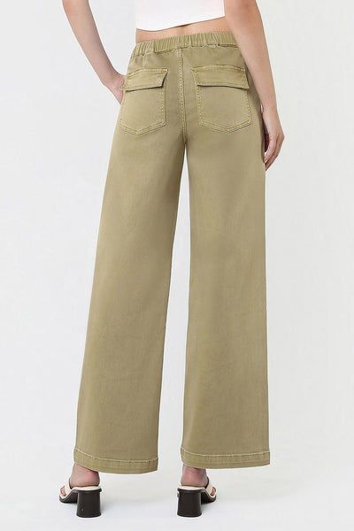 Vervet HR Elastic Drawstring Baggy Wide Jeans