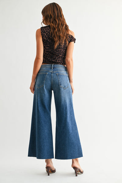 JBD Wide Leg Flare Crop Jean