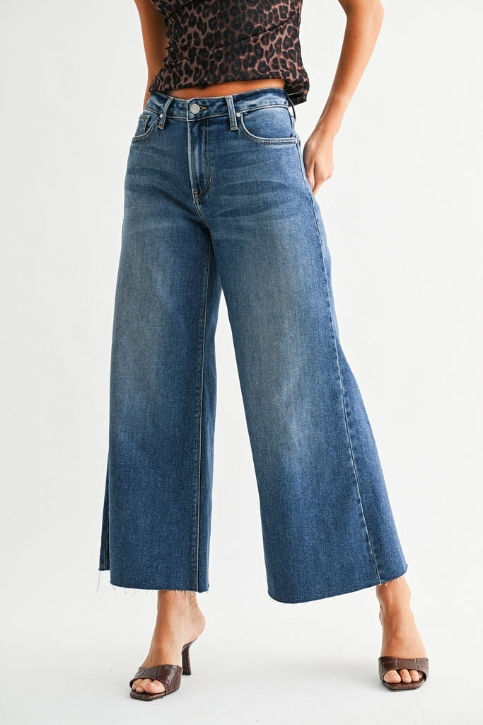 JBD Wide Leg Flare Crop Jean
