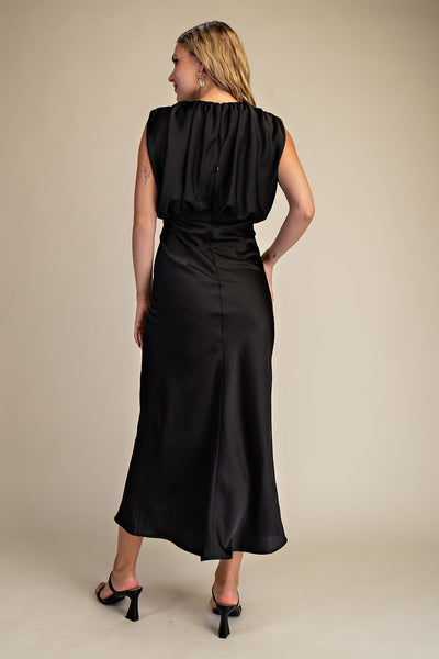 Round Neck Sleeveless Midi Dress