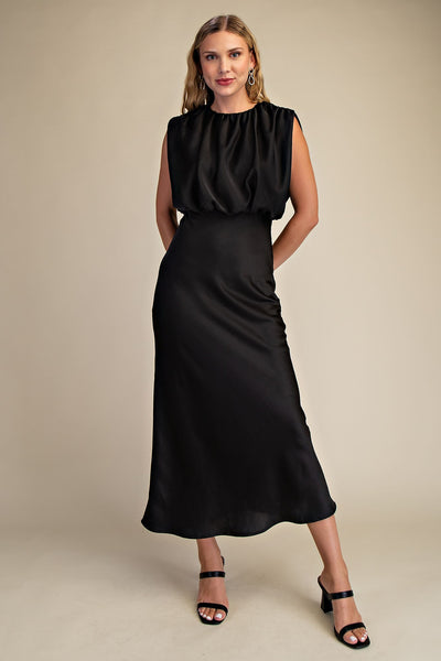 Round Neck Sleeveless Midi Dress