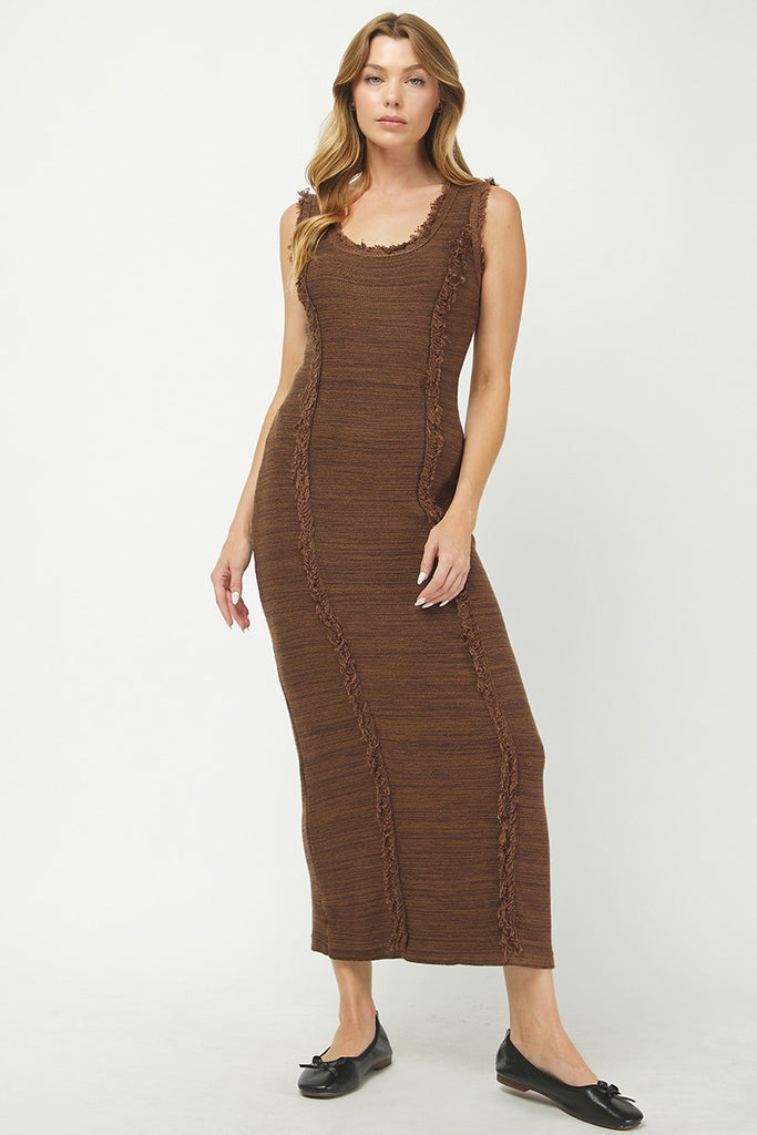 Two-Tone Sweater Maxi Dress