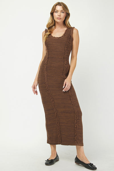 Two-Tone Sweater Maxi Dress