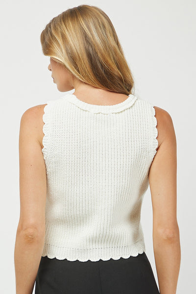 Scalloped Hem Sweater Tank Top