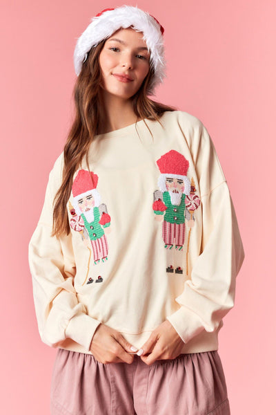 Embroidery Christmas Nutcracker Sweatshirt