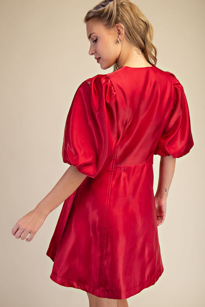 Puff Sleeve Mini Dress