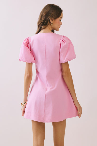 Puff Sleeve Button Down Dress
