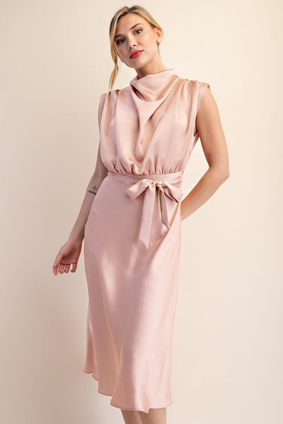 Cowl Neck Midi Dress