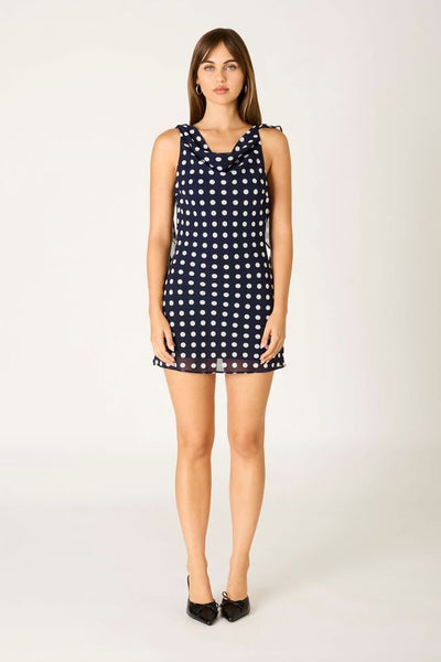 Polka Dot Print Ruffle Mini Dress