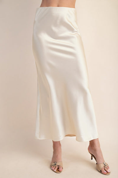 Waist Elastic Band Midi Skirt