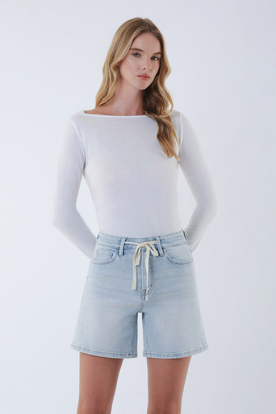 Vervet HR Drawstring Midi Denim Shorts
