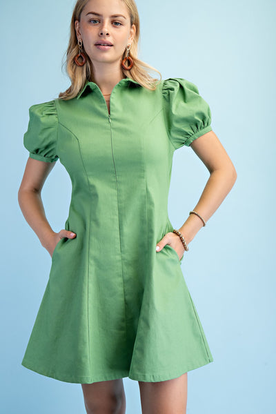 A-Line Mini Collared Dress