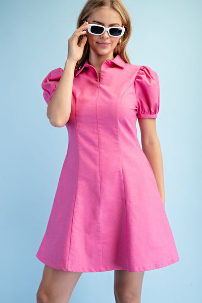 A-Line Mini Collared Dress