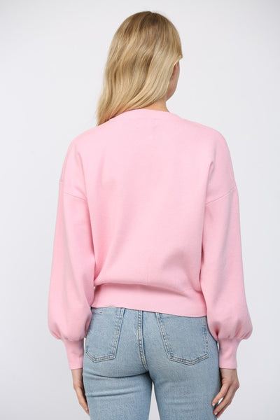 Button Down Round Neck Cardigan