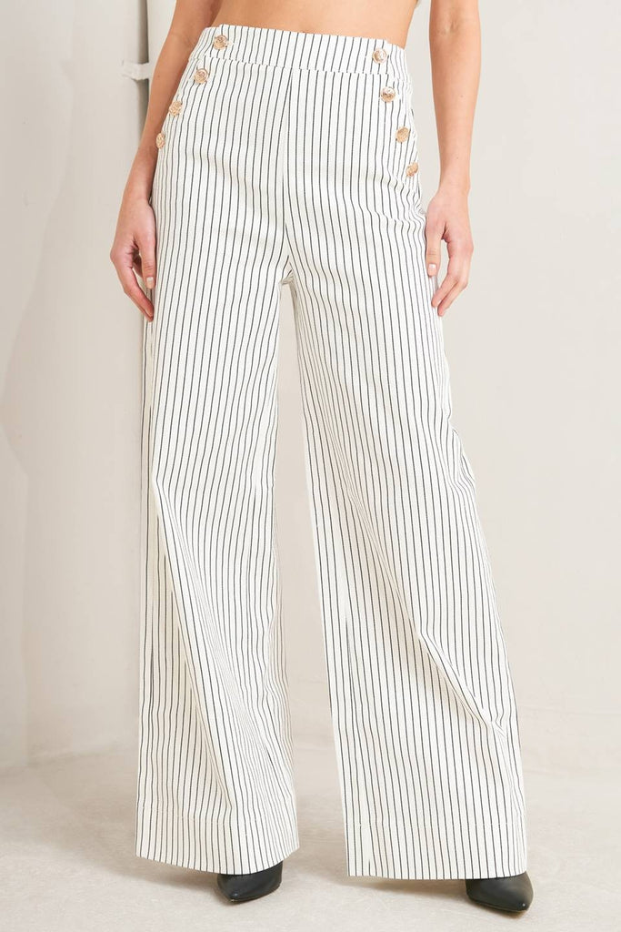 Striped High Waisted Woven Pant