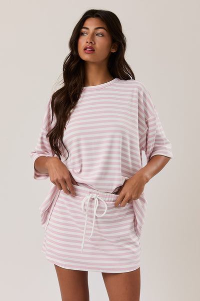 Oversized Stripe Tee & Skort Set