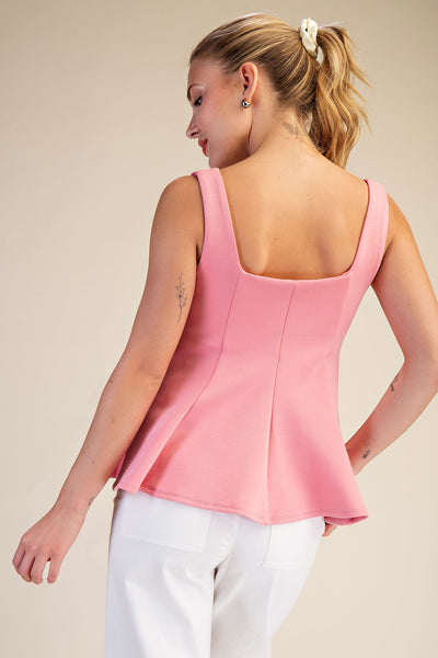 Scuba Knit Peplum Stretch Top