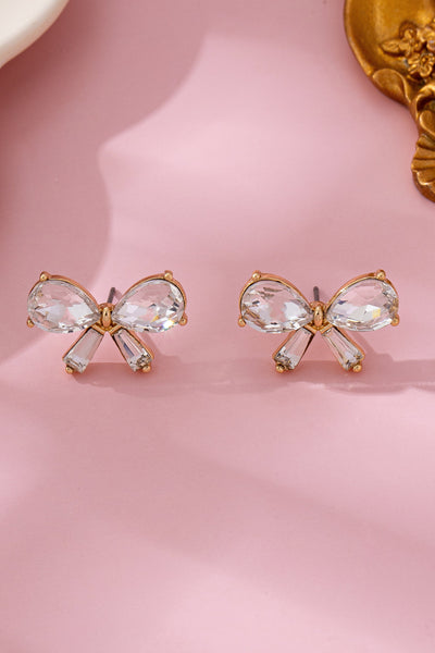 Crystal Bow Stud Earrings