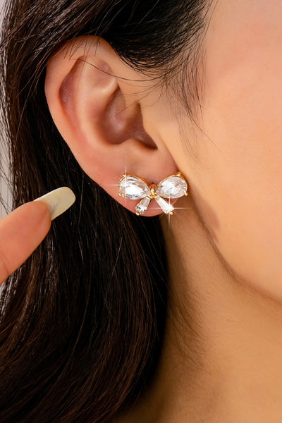 Crystal Bow Stud Earrings