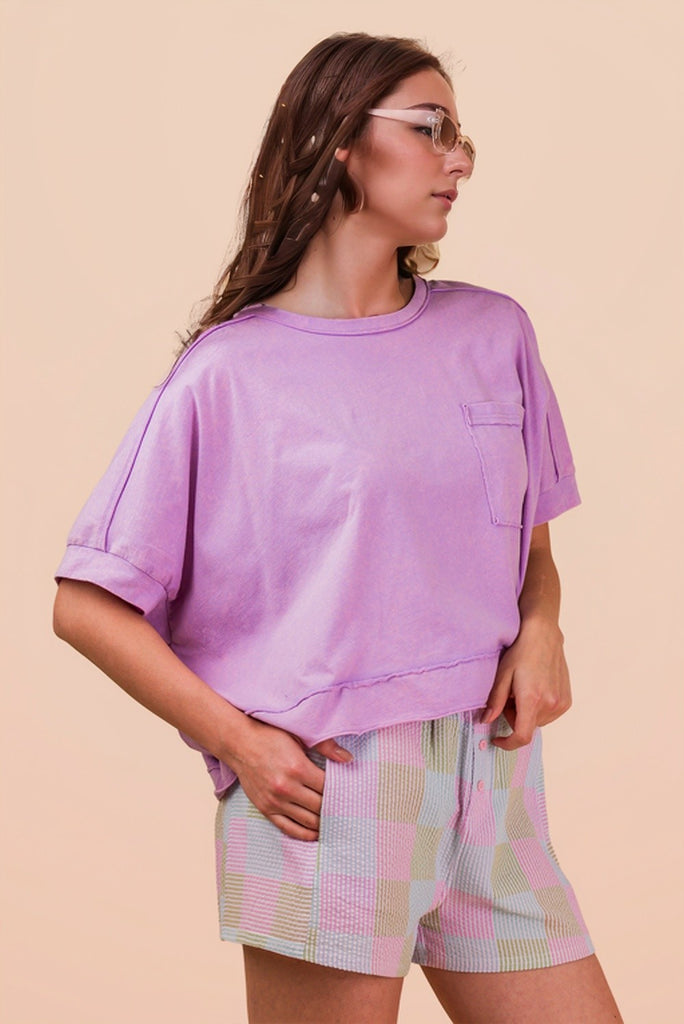 Mineral Washed Oversized Crop Top