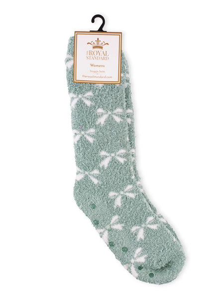 Women's Hannah Bow Snuggle Socks Light Blue