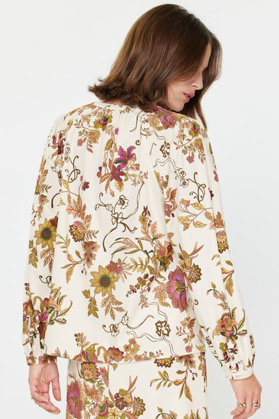 Floral Print Long Sleeve Blouse Top