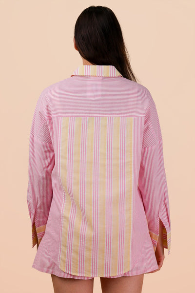 Stripe Woven Top & Shorts Set