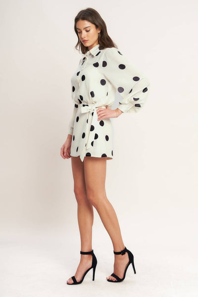 Polka Dot Sheer Top & Skort Set