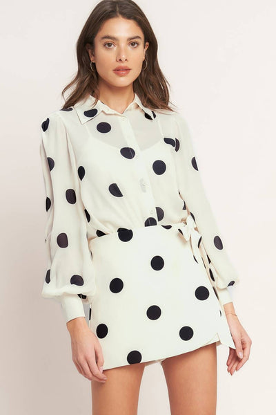 Polka Dot Sheer Top & Skort Set