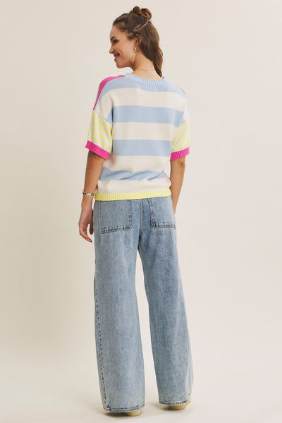Multi Stripe Everyday Cotton Sweater