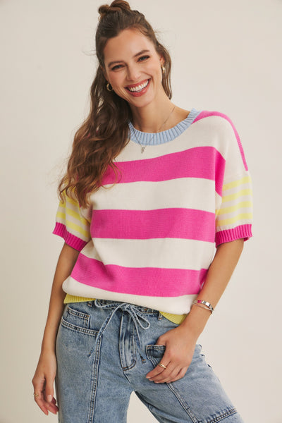 Multi Stripe Everyday Cotton Sweater