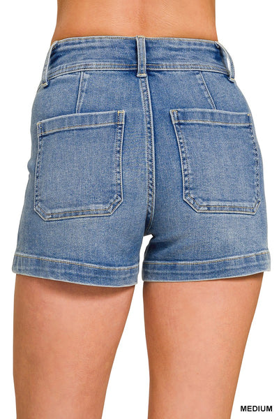 Utility Pocket Denim Shorts