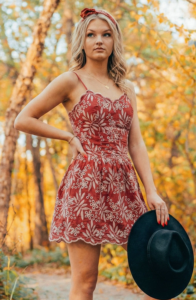 Embroidery Tube Style Mini Dress