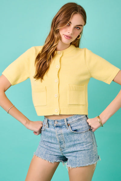 Crew Neck Knit Cardigan Top