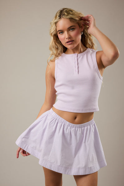 Front Placket Detail Sleeveless Top