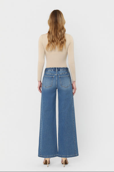 Vervet HR Waist Tie Twist Wide Jeans
