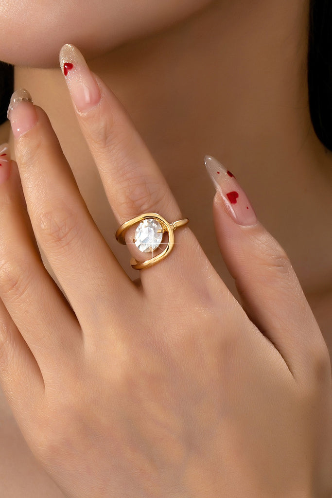 Crystal Twist Open Ring