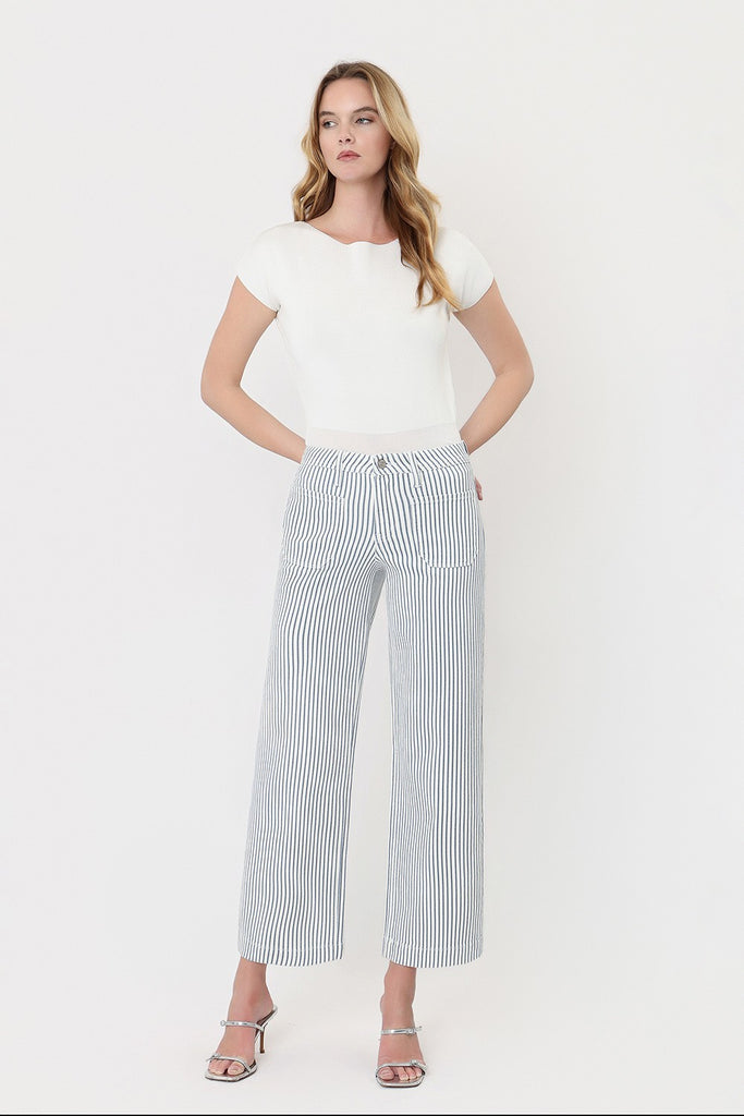 Vervet HR Patch Pocket Crop Wide Jeans