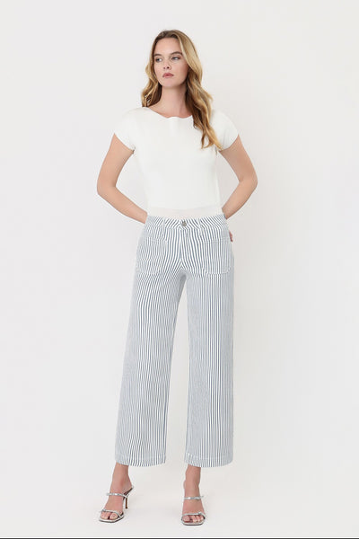 Vervet HR Patch Pocket Crop Wide Jeans