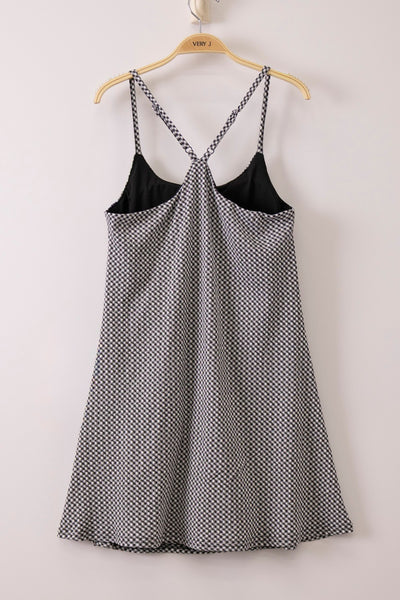 Textured Checkered Activewear Tennis Dress